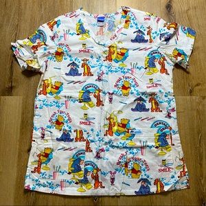 Disney Winnie the Pooh & Friends Dental Hygienist Scrub Top
